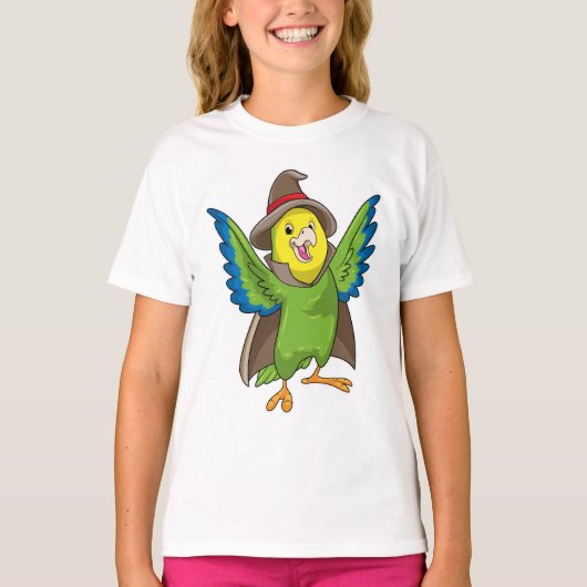 Parrot als Tovenaar met Pet T-shirt (Voorkant)