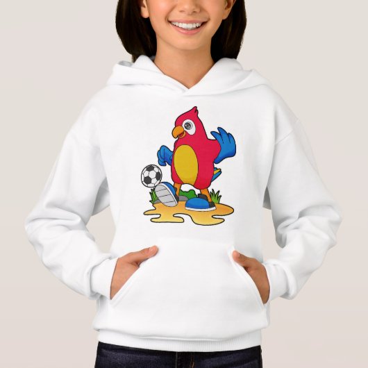 Parrot als voetbalspeler met Voetbal (Voorkant)