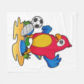 Parrot als voetbalspeler met Voetbal Fleece Deken (Voorkant (Horizontaal))