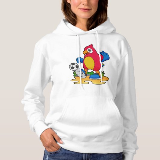 Parrot als voetbalspeler met Voetbal Hoodie (Voorkant)