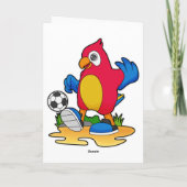 Parrot als voetbalspeler met Voetbal Kaart (Achterkant)