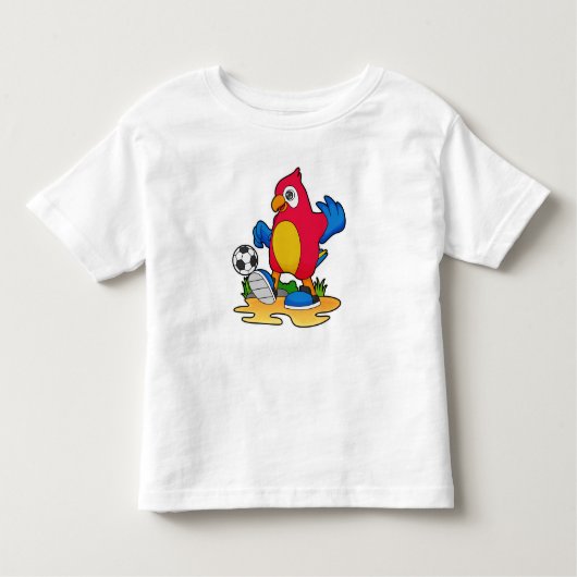 Parrot als voetbalspeler met Voetbal Kinder Shirts (Voorkant)