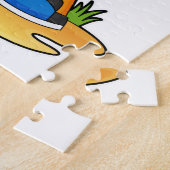 Parrot als voetbalspeler met Voetbal Legpuzzel (Zijkant)