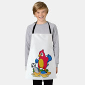 Parrot als voetbalspeler met Voetbal Schort (Gedragen)