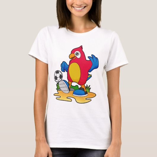 Parrot als voetbalspeler met Voetbal T-shirt (Voorkant)