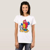 Parrot als voetbalspeler met Voetbal T-shirt (Voorkant volledig)