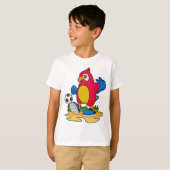 Parrot als voetbalspeler met Voetbal T-shirt (Voorkant volledig)