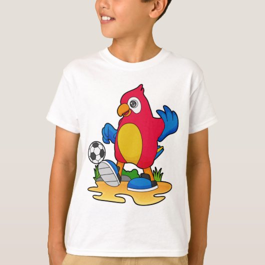 Parrot als voetbalspeler met Voetbal T-shirt (Voorkant)