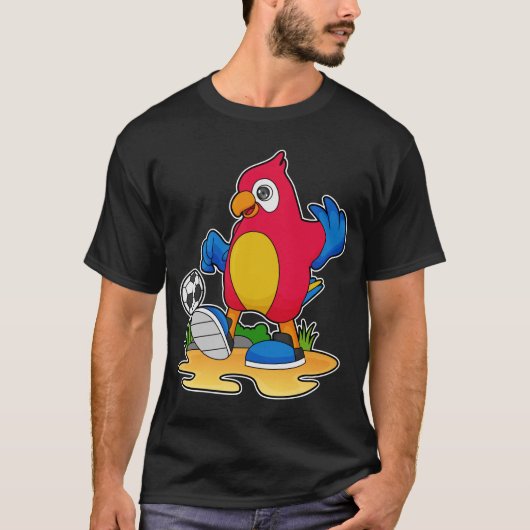 Parrot als voetbalspeler met Voetbal T-shirt (Voorkant)