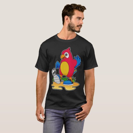 Parrot als voetbalspeler met Voetbal T-shirt (Voorkant volledig)