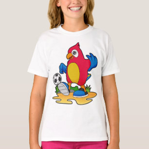 Parrot als voetbalspeler met Voetbal T-shirt