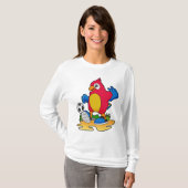Parrot als voetbalspeler met Voetbal T-shirt (Voorkant volledig)