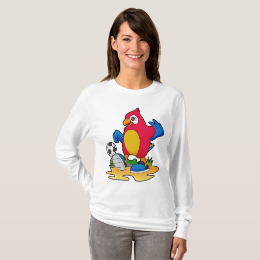Parrot als voetbalspeler met Voetbal T-shirt (Voorkant volledig)
