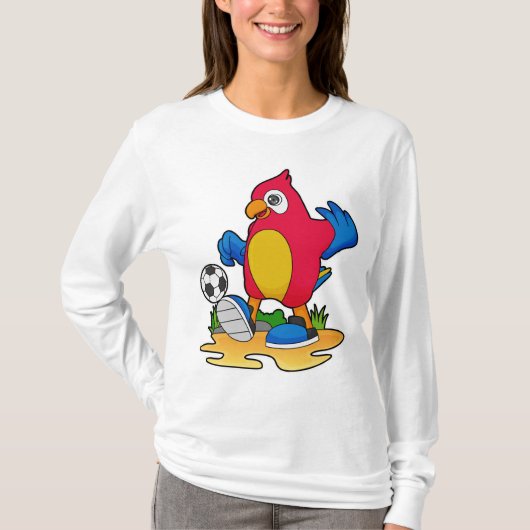 Parrot als voetbalspeler met Voetbal T-shirt (Voorkant)