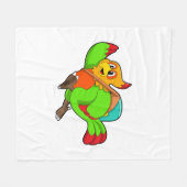 Parrot als wandelaar met rugzak fleece deken (Voorkant (Horizontaal))