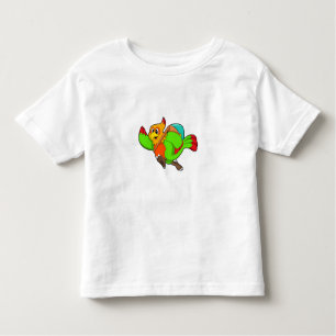 Parrot als wandelaar met rugzak kinder shirts