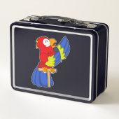 Parrot als zanger met microfoon (Achterkant)