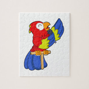 Parrot als zanger met microfoon legpuzzel