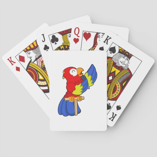 Parrot als zanger met microfoon pokerkaarten (Achterkant)