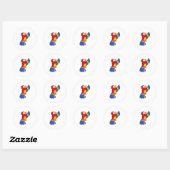 Parrot als zanger met microfoon ronde sticker (Vel)