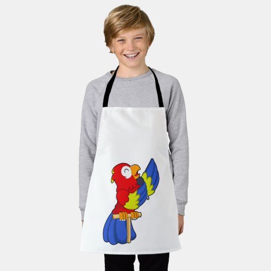 Parrot als zanger met microfoon schort (Gedragen)