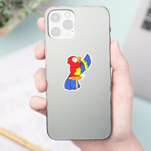 Parrot als zanger met microfoon sticker (Telefoon)