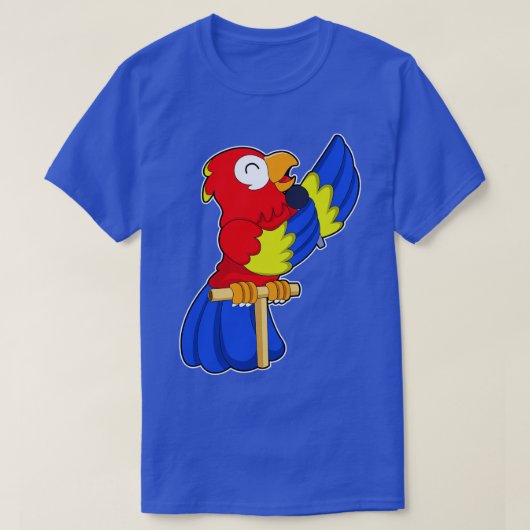 Parrot als zanger met microfoon t-shirt (Design voorkant)