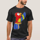 Parrot als zanger met microfoon t-shirt (Voorkant)