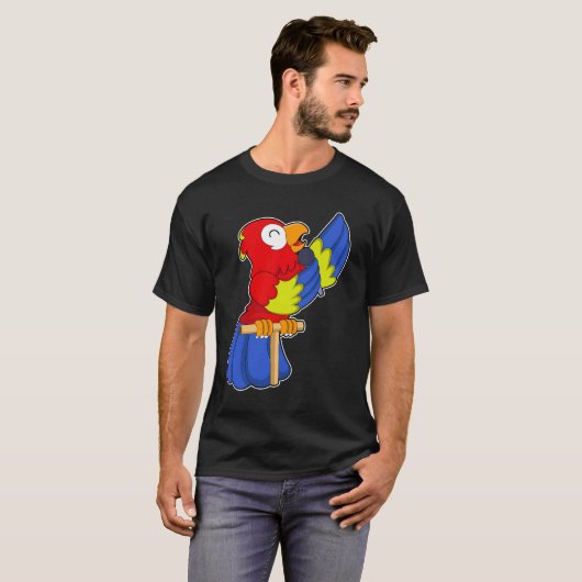 Parrot als zanger met microfoon t-shirt (Voorkant volledig)