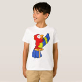 Parrot als zanger met microfoon t-shirt (Voorkant volledig)