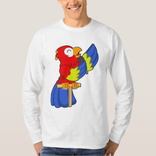 Parrot als zanger met microfoon t-shirt