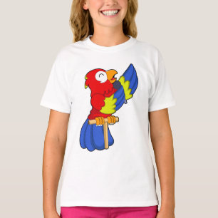 Parrot als zanger met microfoon t-shirt