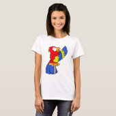 Parrot als zanger met microfoon t-shirt (Voorkant volledig)