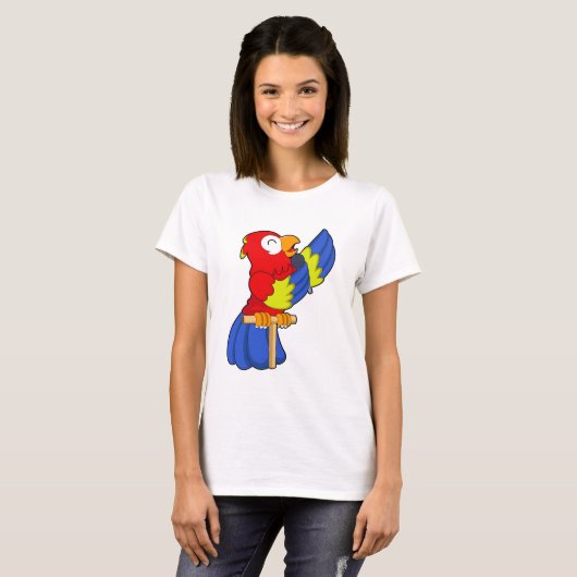 Parrot als zanger met microfoon t-shirt (Voorkant volledig)