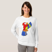 Parrot als zanger met microfoon t-shirt (Voorkant volledig)