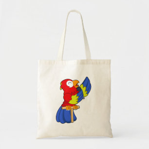 Parrot als zanger met microfoon tote bag