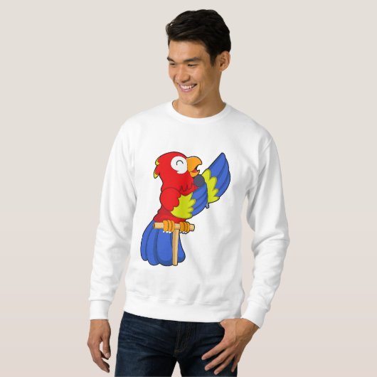 Parrot als zanger met microfoon trui (Voorkant volledig)
