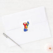 Parrot als zanger met microfoon vierkante sticker (Envelop)