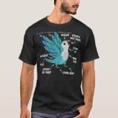 Parrot Anatomie I Blue Monk Paraket Quaker T-shirt (Voorkant)