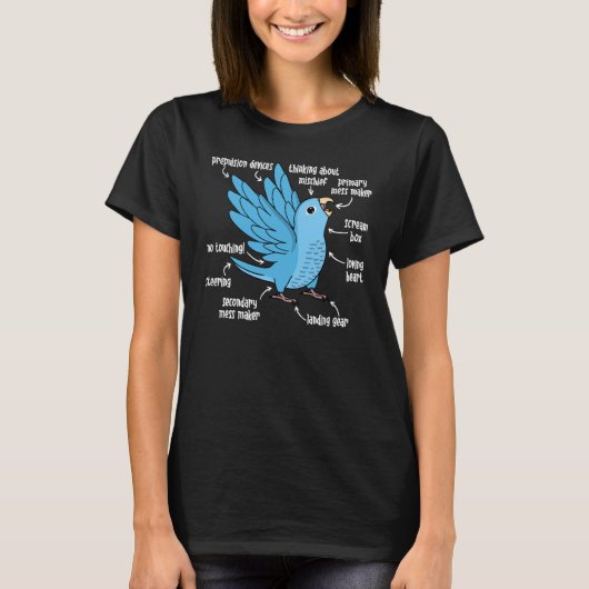 Parrot Anatomie I Blue Parrotlet T-shirt (Voorkant)