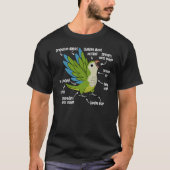 Parrot Anatomie I Green Monk Paraket Quaker T-shirt (Voorkant)
