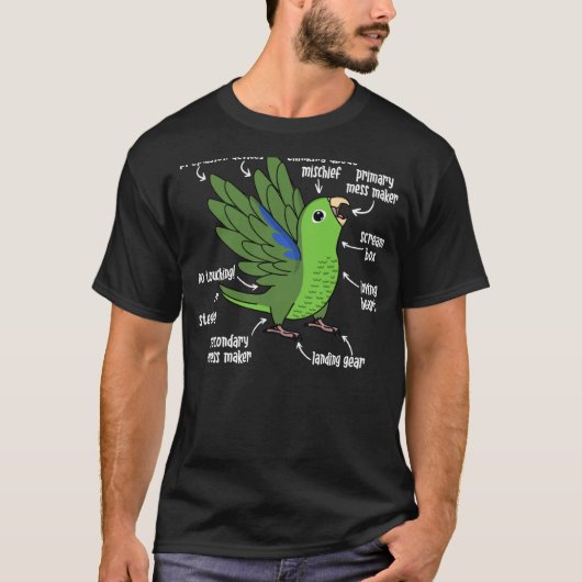 Parrot Anatomie I Green Parrotlet T-shirt (Voorkant)