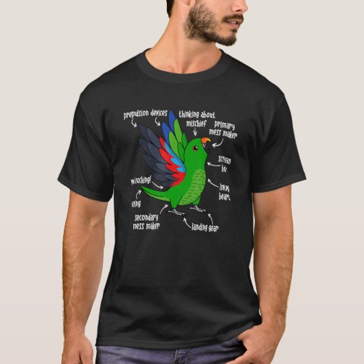 Parrot Anatomie I Male Eclectus T-shirt (Voorkant)