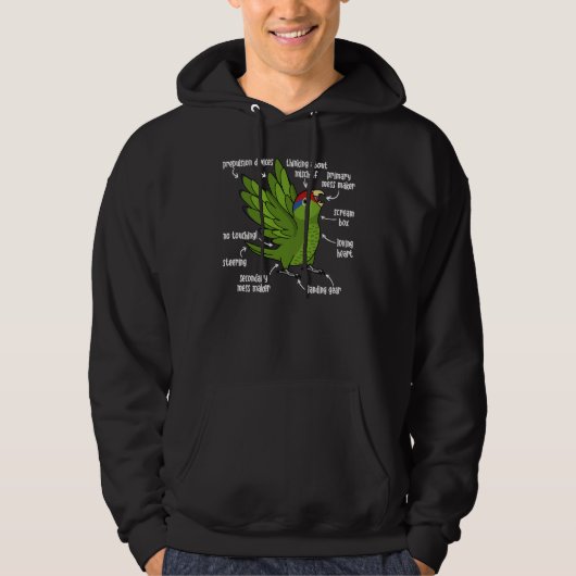 Parrot Anatomie I Mexicaans Rood met Amazon Hoodie (Voorkant)