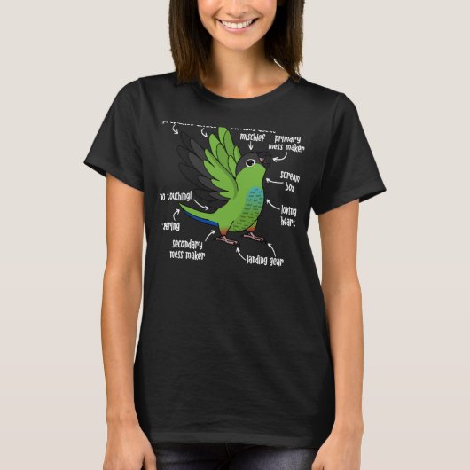 Parrot Anatomie I Nanday Conure T-shirt (Voorkant)