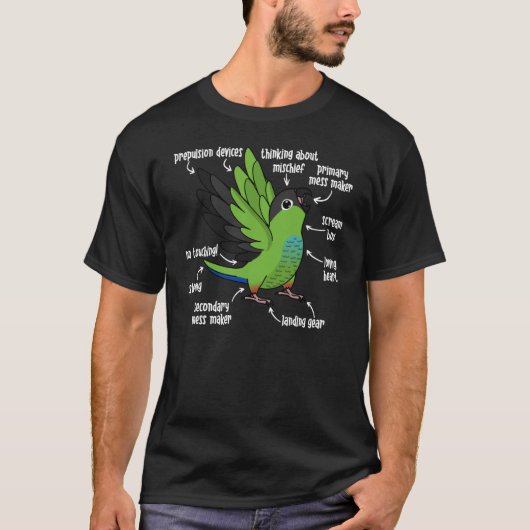 Parrot Anatomie I Nanday Conure T-shirt (Voorkant)