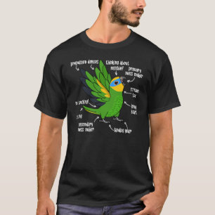Parrot Anatomie I Oranje winged Amazon T-shirt
