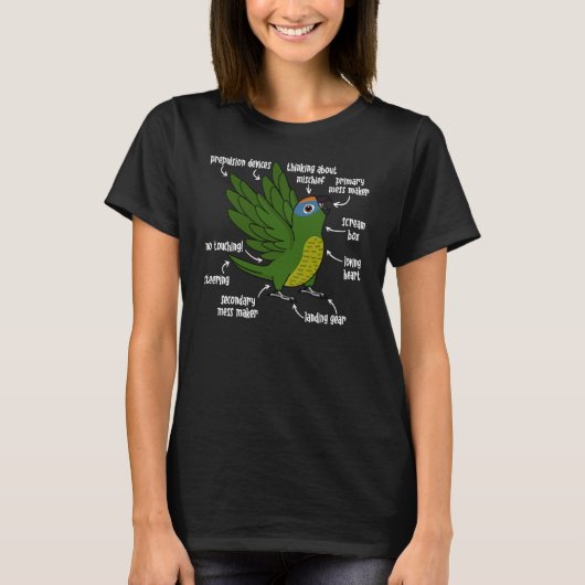 Parrot Anatomie I Peach fronted Conure T-shirt (Voorkant)
