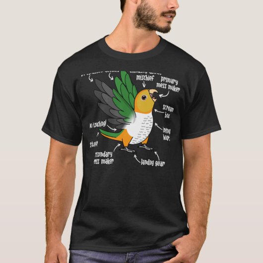 Parrot Anatomie I White bellied Caique T-shirt (Voorkant)