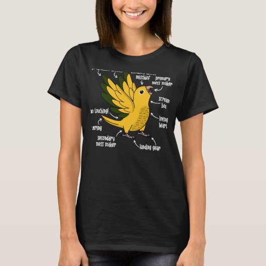 Parrot Anatomy Golden Conure T-shirt (Voorkant)